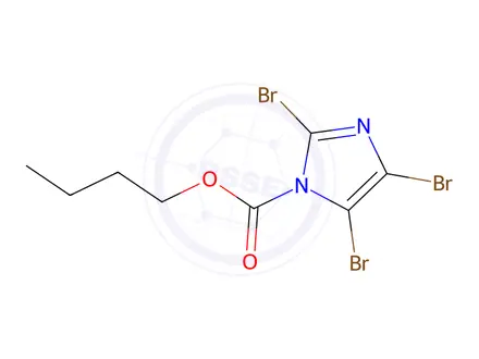 Chemical structure of 2,4,5-tribromoimidazole-1-n-butylcarboxylate