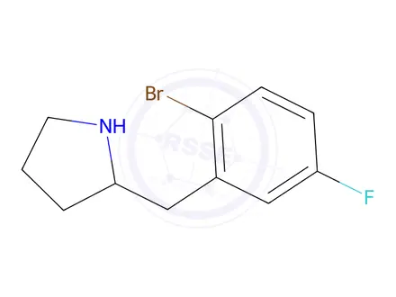 Chemical structure of 2-(2-Bromo-5-fluorobenzyl)pyrrolidine