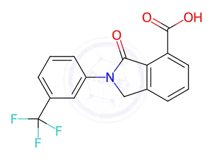 Chemical structure of 3-Oxo-2-(3-(trifluoromethyl)phenyl)isoindoline-4-carboxylic acid