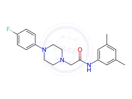 Chemical structure of N-(3,5-dimethylphenyl)-2-(4-(4-fluorophenyl)piperazin-1-yl)acetamide