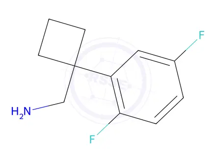 Chemical structure of (1-(2,5-Difluorophenyl)cyclobutyl)methanamine