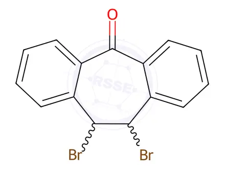 Chemical structure of 10,11-Dibromo-10,11-dihydro-5H-dibenzo[a,d][7]annulen-5-one