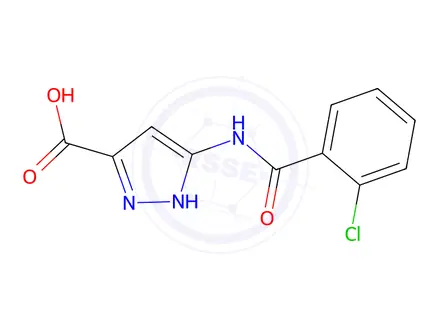 Chemical structure of 5-(2-Chlorobenzamido)-1H-pyrazole-3-carboxylic acid