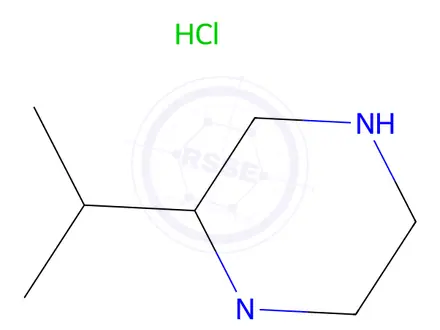 Chemical structure of (2S)-1-methyl-2-(propan-2-yl)piperazine hydrochloride