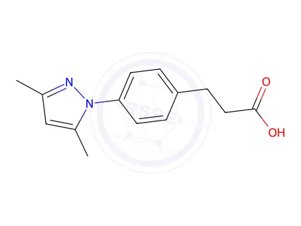 Chemical structure of 3-(4-(3,5-dimethyl-1h-pyrazol-1-yl)phenyl)propanoic acid