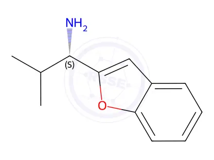 Chemical structure of (1S)-1-(1-BENZOFURAN-2-YL)-2-METHYLPROPAN-1-AMINE