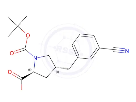 Chemical structure of (2S,4R)-1-(tert-Butoxycarbonyl)-4-(3-cyanobenzyl)pyrrolidine-2-carboxylic acid