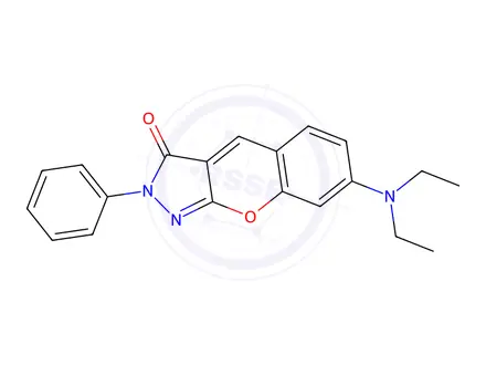 Chemical structure of 7-(Diethylamino)-2-phenylchromeno[2,3-c]pyrazol-3(2H)-one