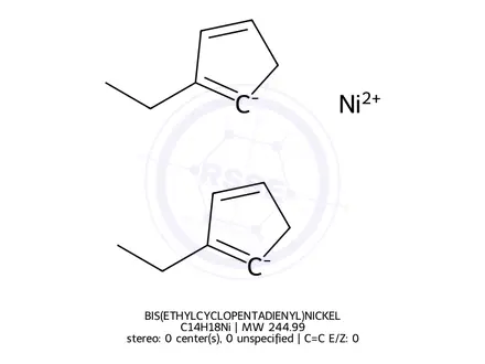 Chemical structure of BIS(ETHYLCYCLOPENTADIENYL)NICKEL