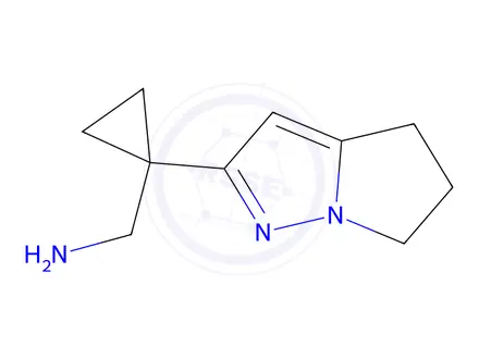 Chemical structure of (1-(5,6-Dihydro-4H-pyrrolo[1,2-b]pyrazol-2-yl)cyclopropyl)methanamine