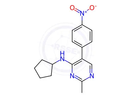 Chemical structure of N-Cyclopentyl-2-methyl-5-(4-nitrophenyl)pyrimidin-4-amine