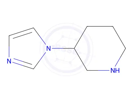 Chemical structure of 3-(1H-imidazol-1-yl)piperidine