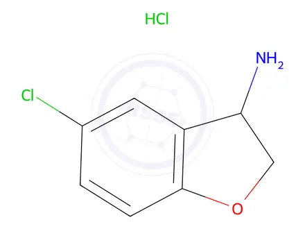 Chemical structure of 5-Chloro-2,3-dihydrobenzofuran-3-amine hydrochloride