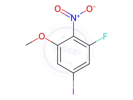 Chemical structure of Benzene, 1-fluoro-5-iodo-3-methoxy-2-nitro-