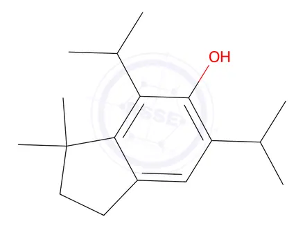 Chemical structure of 4,6-bis(isopropyl)-3,3-dimethylindan-5-ol
