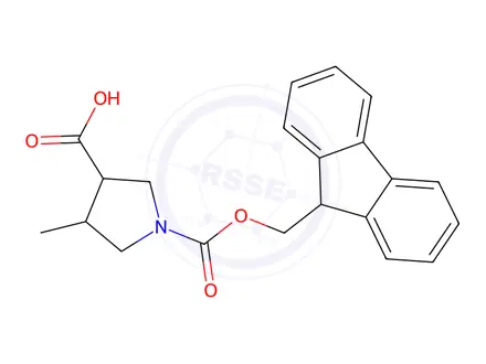 Chemical structure of 1-(((9h-Fluoren-9-yl)methoxy)carbonyl)-4-methylpyrrolidine-3-carboxylic acid