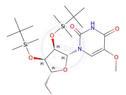 Chemical structure of 2',3'-Bis(O-(t-butyldimethylsilyl)-5-methoxyuridine