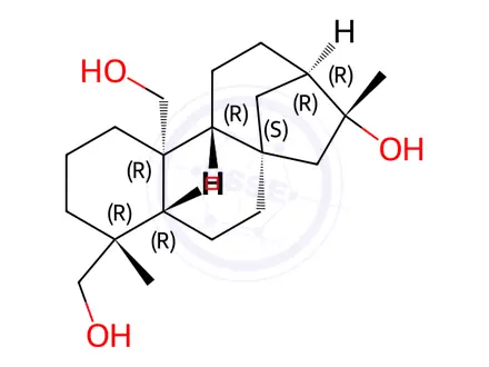 Chemical structure of ent-Kaurane-16β,19,20-triol
