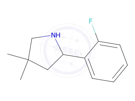 Chemical structure of 2-(2-Fluorophenyl)-4,4-dimethylpyrrolidine