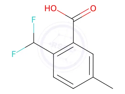 Chemical structure of Benzoic acid, 2-(difluoromethyl)-5-methyl-