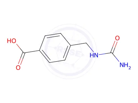 Chemical structure of 4-[(carbamoylamino)methyl]benzoic Acid