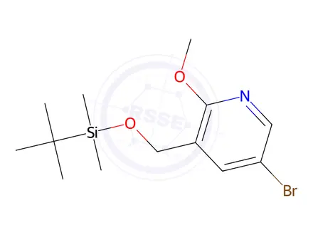 Chemical structure of 5-Bromo-3-(((tert-butyldimethylsilyl)oxy)methyl)-2-methoxypyridine