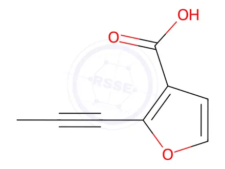 Chemical structure of 3-Furancarboxylic acid, 2-(1-propyn-1-yl)-