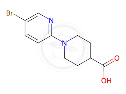 Chemical structure of 1-(5-Bromopyridin-2-yl)piperidine-4-carboxylic acid