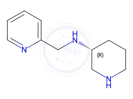 Chemical structure of (R)-N-(Pyridin-2-ylmethyl)piperidin-3-amine trihydrochloride