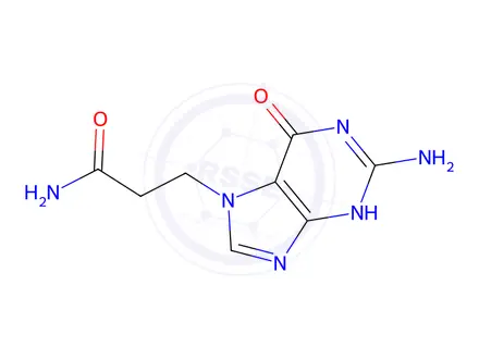 Chemical structure of 3-(2-Amino-6-oxo-1H-purin-7(6H)-yl)propanamide