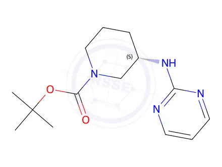 Chemical structure of (S)-tert-Butyl 3-(pyrimidin-2-ylamino)piperidine-1-carboxylate