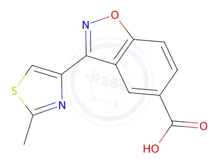 Chemical structure of 3-(2-Methylthiazol-4-Yl)Benzo[D]Isoxazole-5-Carboxylic Acid