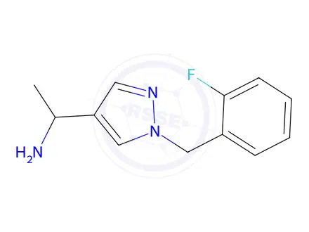 Chemical structure of 1-{1-[(2-fluorophenyl)methyl]-1h-pyrazol-4-yl}ethan-1-amine