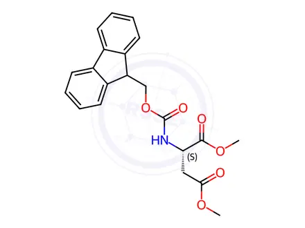 Chemical structure of L-Aspartic acid, N-[(9H-fluoren-9-ylmethoxy)carbonyl]-, dimethyl ester (9CI)