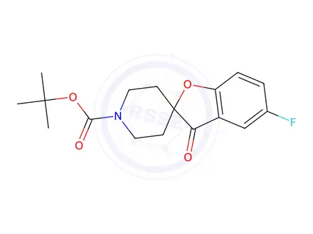 Chemical structure of Tert-butyl 5-fluoro-3-oxo-3H-spiro[benzofuran-2,4'-piperidine]-1'-carboxylate