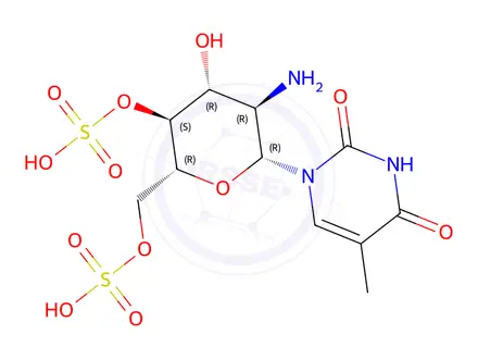 Chemical structure of 1-thyminylglucosamine-4,6-disulfate