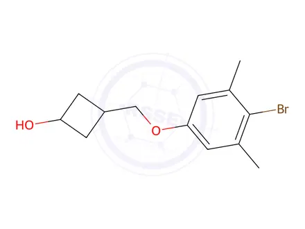 Chemical structure of 3-((4-Bromo-3,5-dimethylphenoxy)methyl)cyclobutan-1-ol
