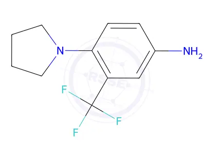 Chemical structure of 4-(Pyrrolidin-1-yl)-3-(trifluoromethyl)aniline Dihydrochloride