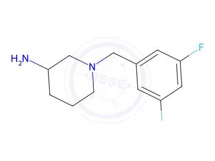Chemical structure of 1-[(3,5-difluorophenyl)methyl]piperidin-3-amine
