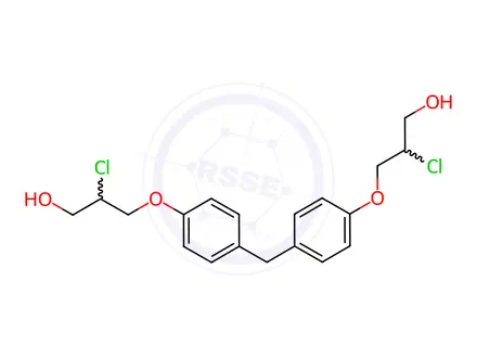 Chemical structure of Bisphenol F Bis(2-chloro-1-propanol)ether