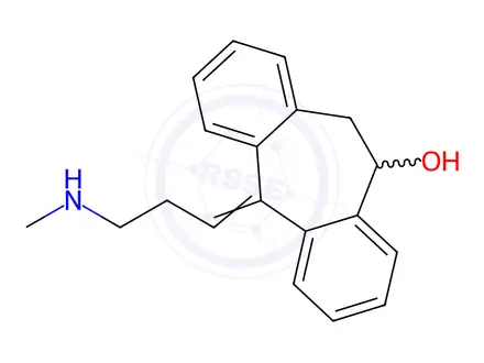 Chemical structure of 10-Hydroxy Nortriptyline (Mixture of cis and trans Isomers)