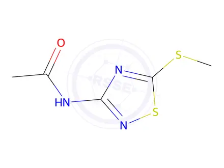 Chemical structure of Acetamide, N-[5-(methylthio)-1,2,4-thiadiazol-3-yl]-
