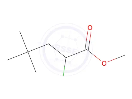 Chemical structure of methyl 2-chloro-4,4-dimethylpentanoate