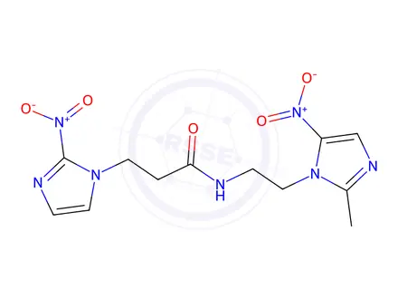 Chemical structure of N-[3-[2-(2-methyl-5-nitro-imidazol-1-yl)ethyl]-2-nitro-2H-imidazol-1-y l]propanamide