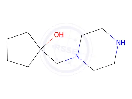 Chemical structure of 1-[(piperazin-1-yl)methyl]cyclopentan-1-ol