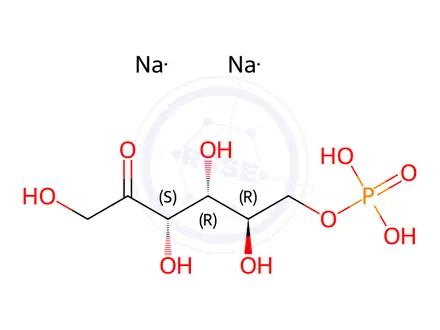 Chemical structure of D-fructose-6-phosphate disodium