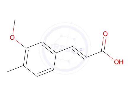 Chemical structure of (2E)-3-(3-methoxy-4-methylphenyl)prop-2-enoic acid