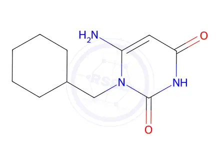 Chemical structure of 6-amino-1-(cyclohexylmethyl)-1,2,3,4-tetrahydropyrimidine-2,4-dione