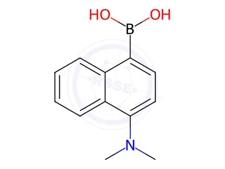 Chemical structure of Boronic acid, B-[4-(dimethylamino)-1-naphthalenyl]-