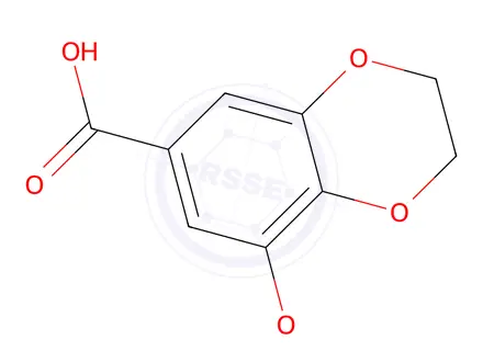 Chemical structure of 8-methoxy-2,3-dihydrobenzo[b][1,4]dioxine-6-carboxylic Acid